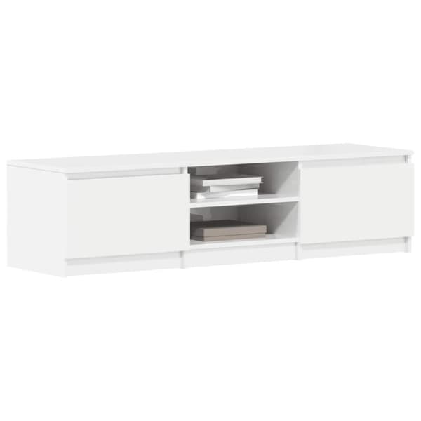 vidaXL tv-bord 140x40x35,5 cm konstrueret træ hvid højglans