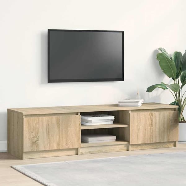 vidaXL TV-benk sonoma eik 140x40x35,5 cm konstruert tre