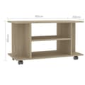 Miniatyrbillede 5 af 6: vidaXL tv-skab med hjul 80x40x45 cm konstrueret træ sonoma-eg