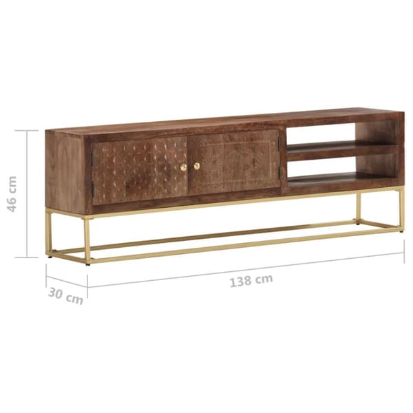 vidaXL TV-taso 138x30x46 cm mangopuu