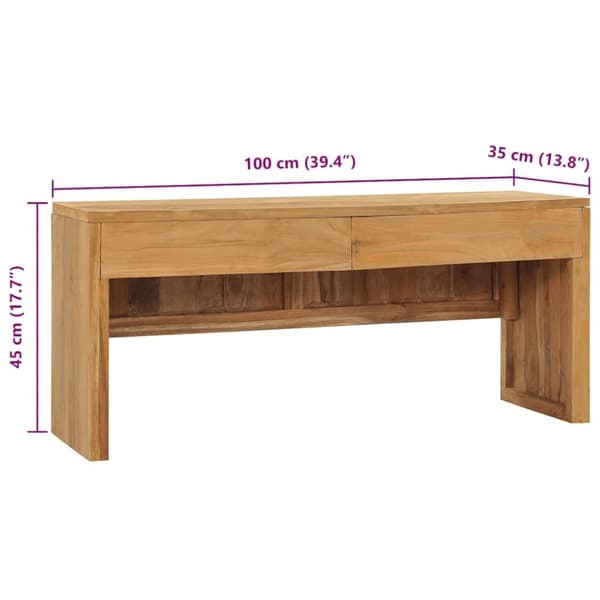 vidaXL TV-taso 100x35x45 cm täysi tiikki