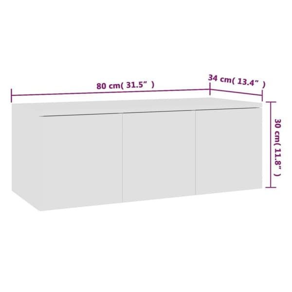 vidaXL tv-skab 80x34x30 cm spånplade hvid