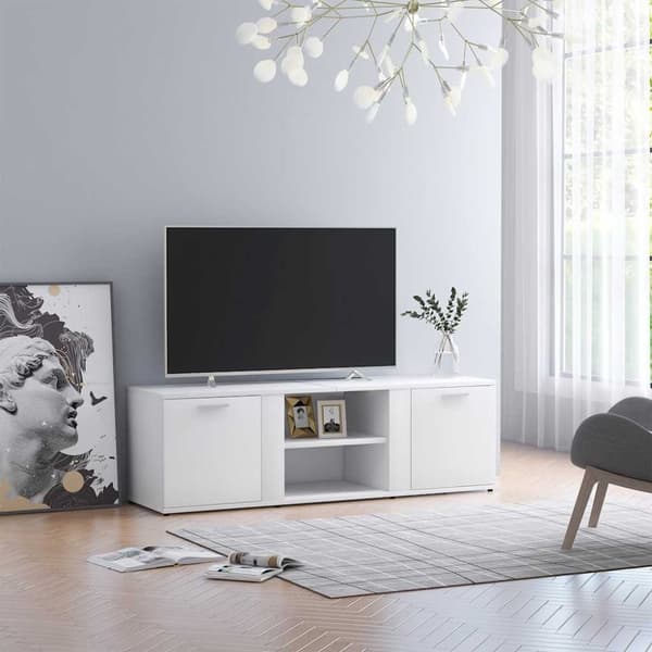 vidaXL tv-bord 120x34x37 cm konstrueret træ hvid