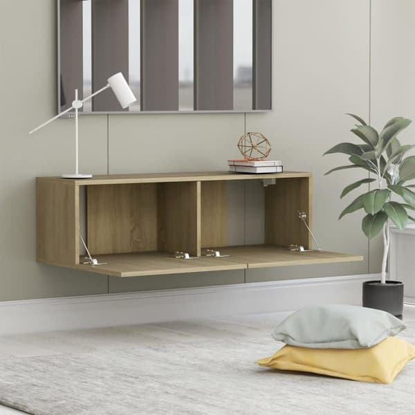 vidaXL TV-benk sonoma eik 100x30x30 cm konstruert tre