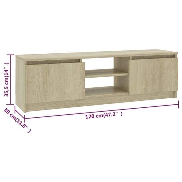 vidaXL tv-skab 120 x 30 x 35,5 cm spånplade sonoma-eg