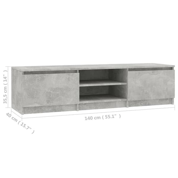 vidaXL TV-benk betonggrå 140x40x35,5 cm konstruert tre