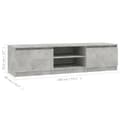 Miniatyrbilde 8 av 11: vidaXL TV-benk betonggrå 140x40x35,5 cm konstruert tre