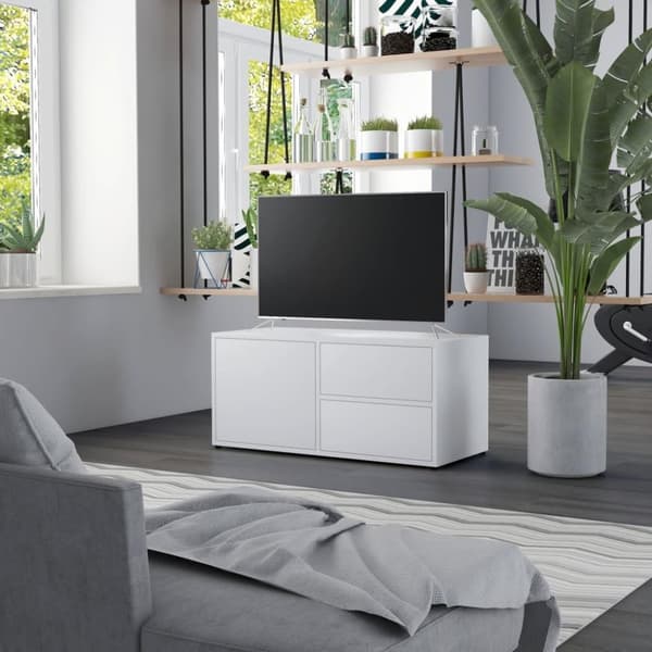 vidaXL tv-bord 80x34x36 cm konstrueret træ hvid