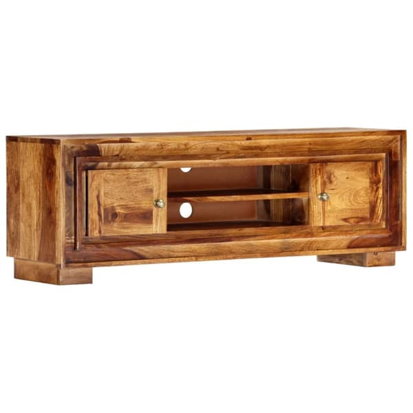 vidaXL TV-bänk 118x30x40 cm massivt sheshamträ