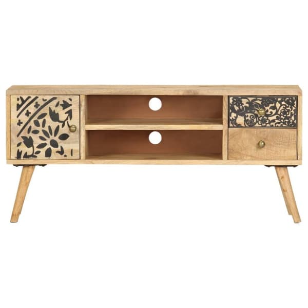 vidaXL TV-benk 100x30x45 cm heltre mango