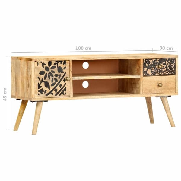 vidaXL tv-skab 100 x 30 x 45 cm massivt mangotræ
