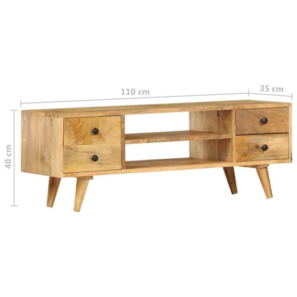 vidaXL TV-bänk 110x35x40 cm massivt mangoträ