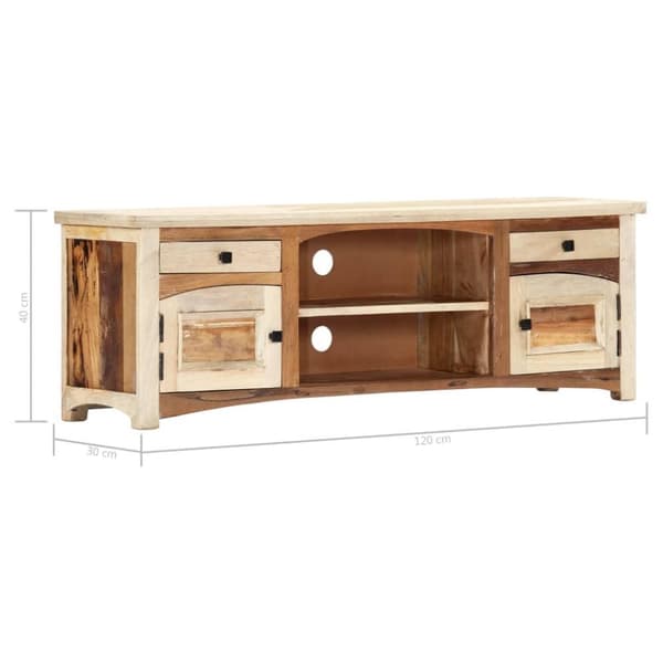vidaXL tv-skab 120x30x40 cm massivt genbrugstræ og stål