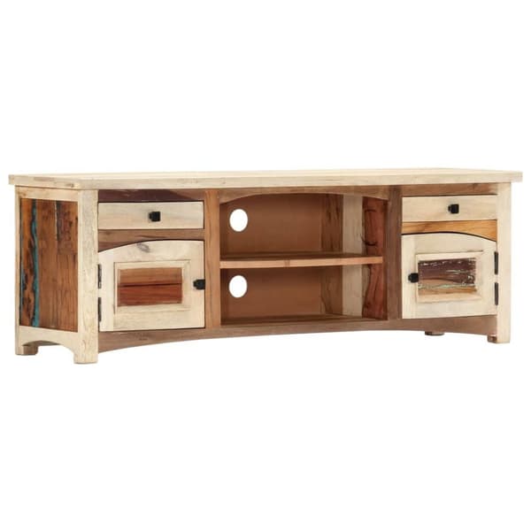 vidaXL tv-skab 120x30x40 cm massivt genbrugstræ og stål