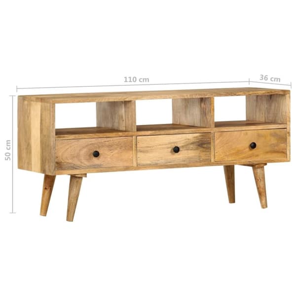 vidaXL TV-bänk 110x36x50 cm massivt mangoträ