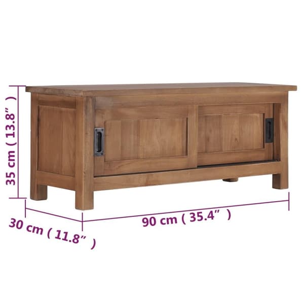 vidaXL tv-skab 90 x 30 x 35 cm massivt teaktræ