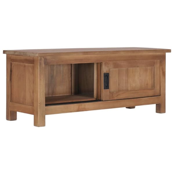 vidaXL tv-skab 90 x 30 x 35 cm massivt teaktræ