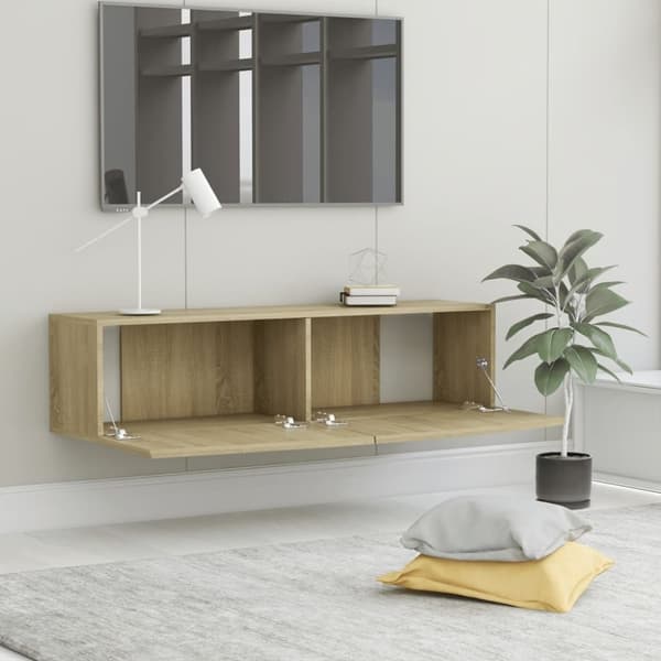 vidaXL TV-benk sonoma eik 120x30x30 cm konstruert tre