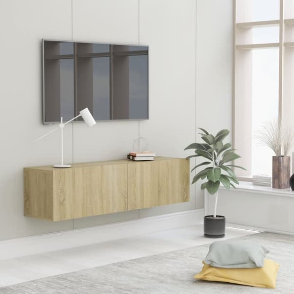 vidaXL TV-benk sonoma eik 120x30x30 cm konstruert tre