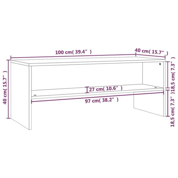 vidaXL tv-bord 100x40x40 cm konstrueret træ sonoma-eg