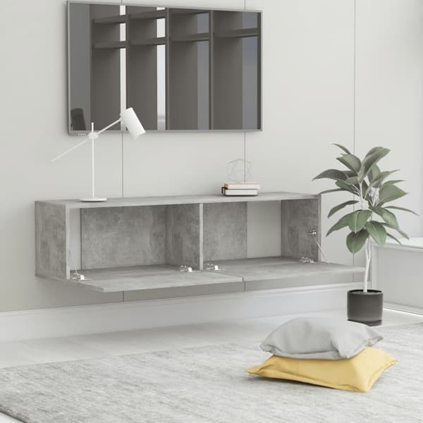 vidaXL TV-benk betonggrå 120x30x30 cm konstruert tre