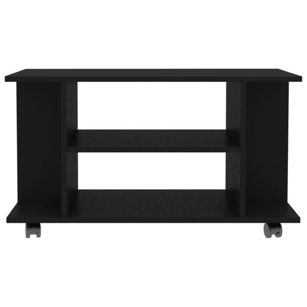 vidaXL TV-taso rullapyörillä musta 80x40x45 cm tekninen puu