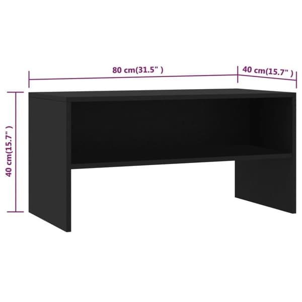 vidaXL TV-benk svart 80x40x40 cm konstruert tre