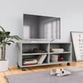 Miniatyrbilde 3 av 7: vidaXL TV-benk med hjul betonggrå 90x35x35 cm konstruert tre