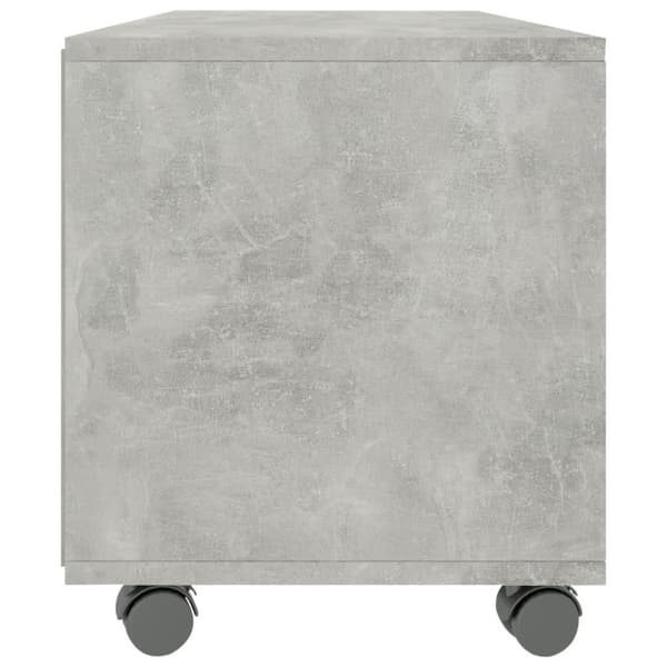 vidaXL TV-benk med hjul betonggrå 90x35x35 cm konstruert tre