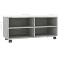Miniatyrbilde 7 av 7: vidaXL TV-benk med hjul betonggrå 90x35x35 cm konstruert tre