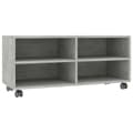 Miniatyrbilde 1 av 7: vidaXL TV-benk med hjul betonggrå 90x35x35 cm konstruert tre