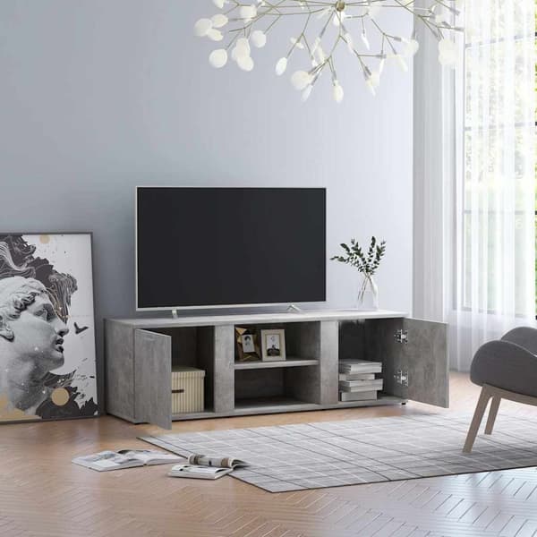 vidaXL tv-bord 120x34x37 cm konstrueret træ betongrå
