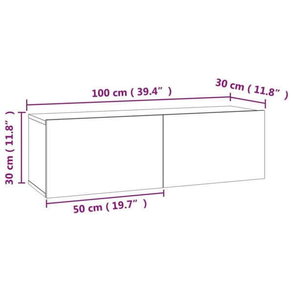 vidaXL TV-bänk betonggrå 100x30x30 cm konstruerat trä