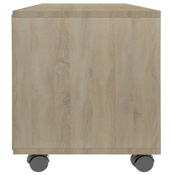 vidaXL TV-benk med hjul sonoma eik 90x35x35 cm sponplate