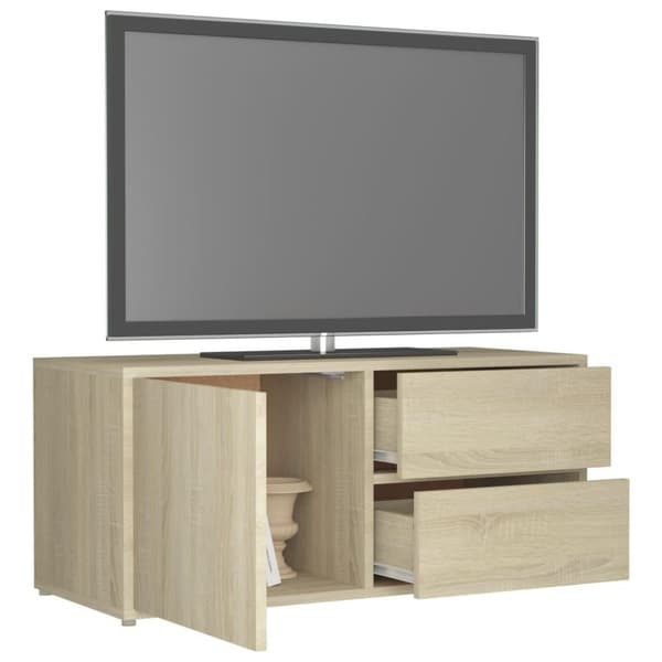vidaXL TV-benk sonoma eik 80x34x36 cm konstruert tre