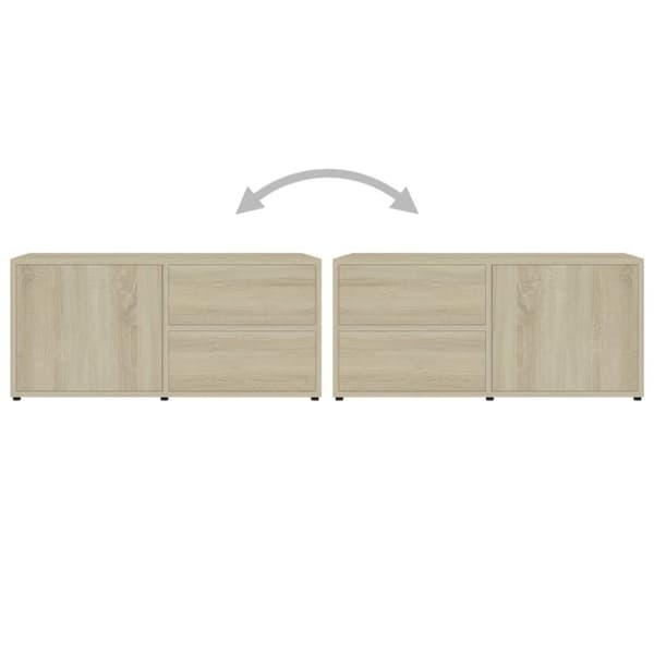 vidaXL TV-benk sonoma eik 80x34x36 cm konstruert tre
