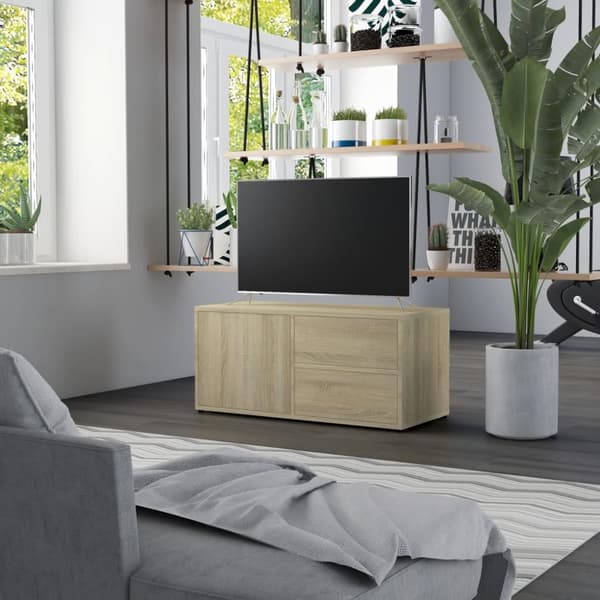 vidaXL TV-benk sonoma eik 80x34x36 cm konstruert tre