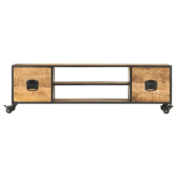 vidaXL TV-bänk 130x30x39 cm massivt mangoträ