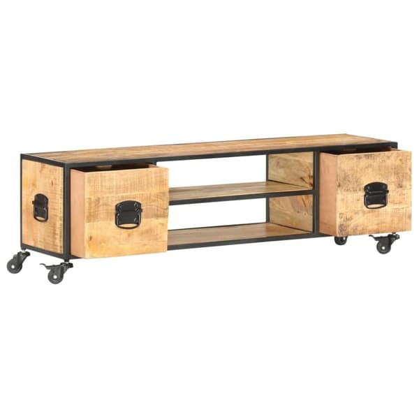 vidaXL TV-bänk 130x30x39 cm massivt mangoträ