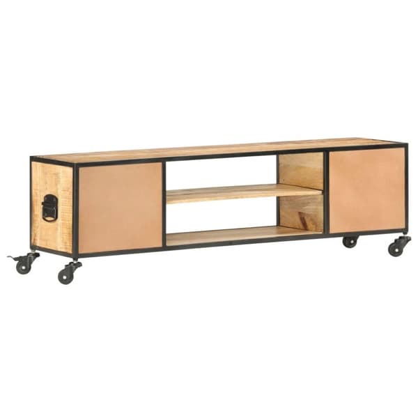 vidaXL TV-bänk 130x30x39 cm massivt mangoträ