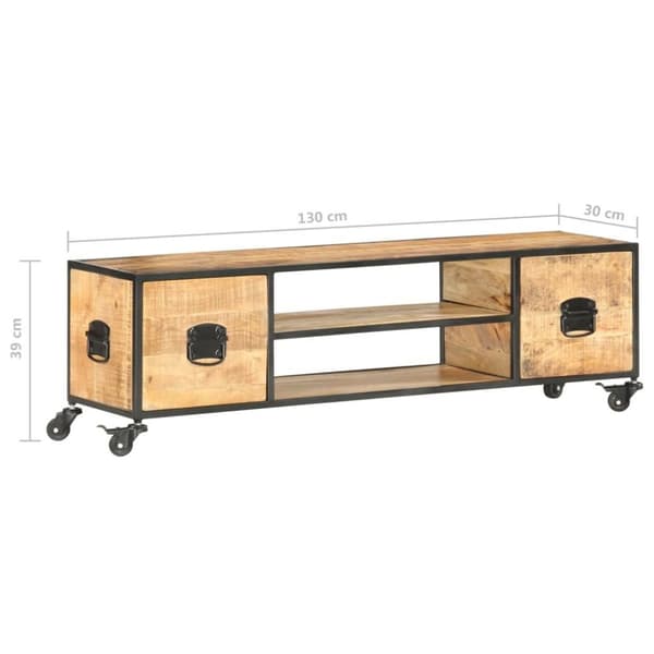 vidaXL TV-bänk 130x30x39 cm massivt mangoträ