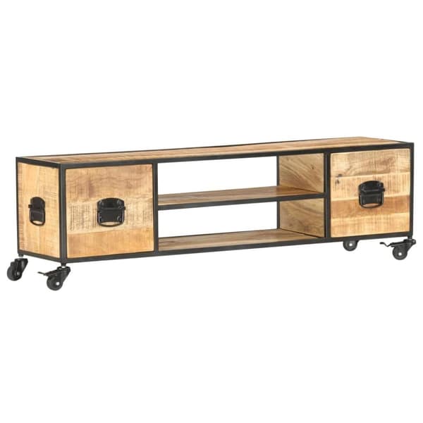 vidaXL TV-bänk 130x30x39 cm massivt mangoträ