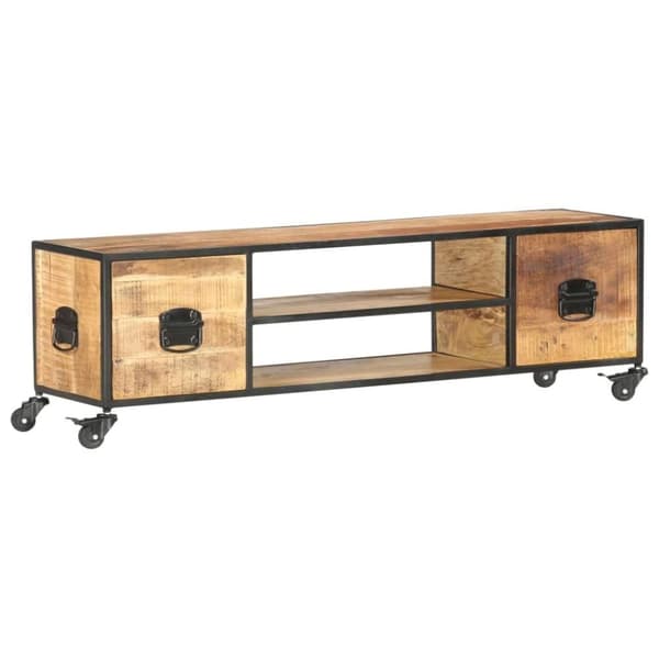 vidaXL TV-bänk 130x30x39 cm massivt mangoträ