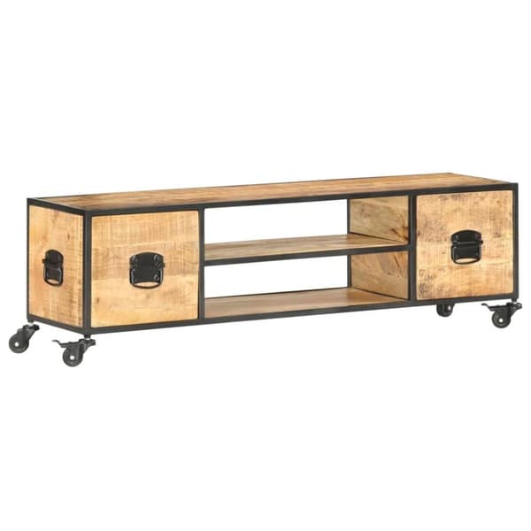 vidaXL TV-bänk 130x30x39 cm massivt mangoträ