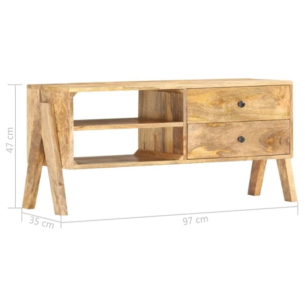 vidaXL TV-benk 97x35x47 cm heltre mango