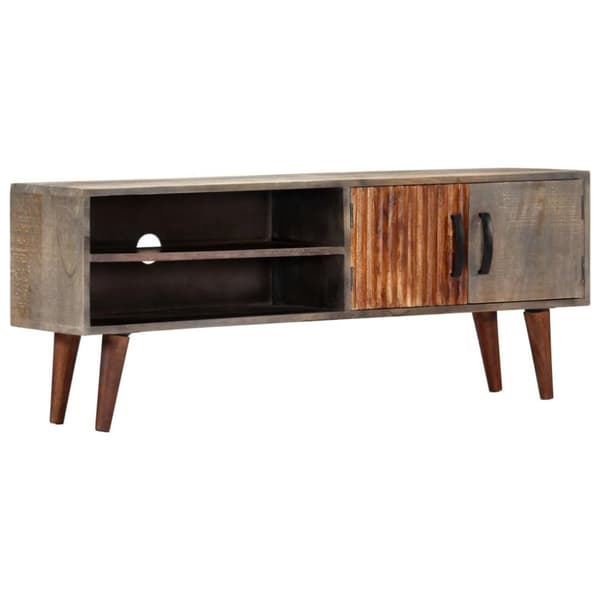 vidaXL tv-skab 130x30x46 cm massivt ru mangotræ