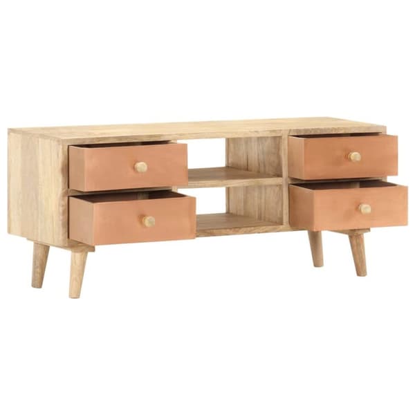 vidaXL TV-bänk 110x30x45 cm massivt mangoträ