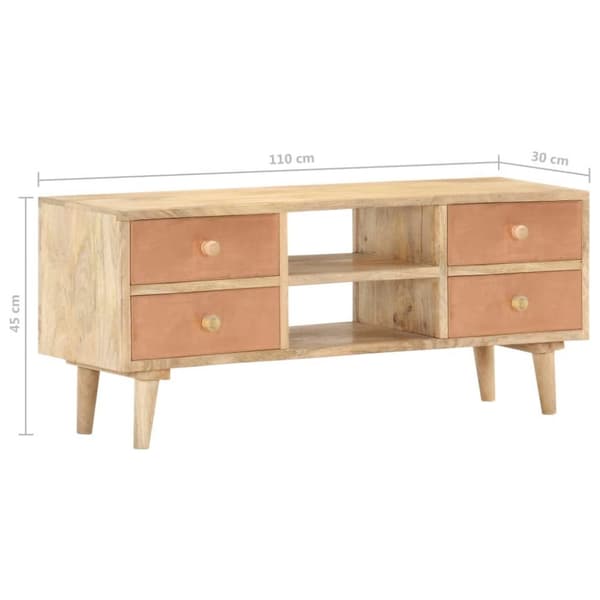 vidaXL TV-bänk 110x30x45 cm massivt mangoträ