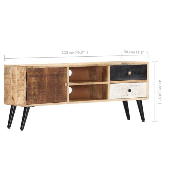 vidaXL TV-benk 115x30x47 cm heltre mango