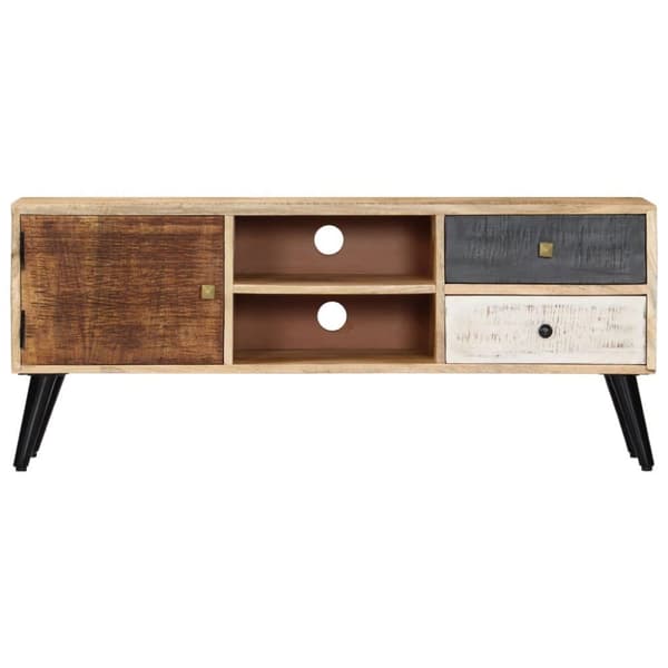vidaXL TV-benk 115x30x47 cm heltre mango